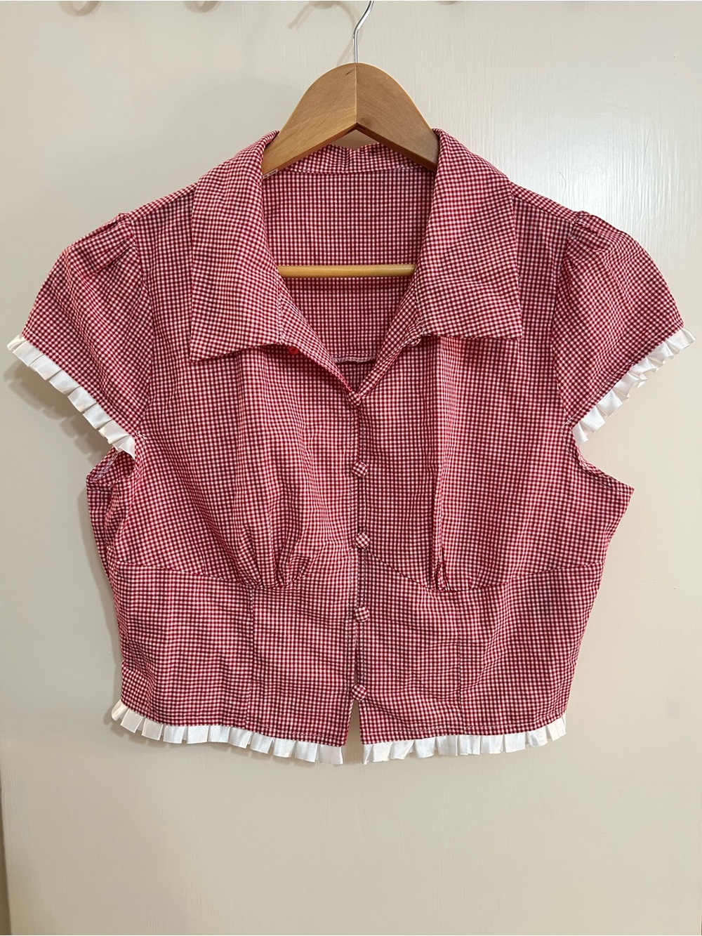 Cider Red Gingham Crop Top